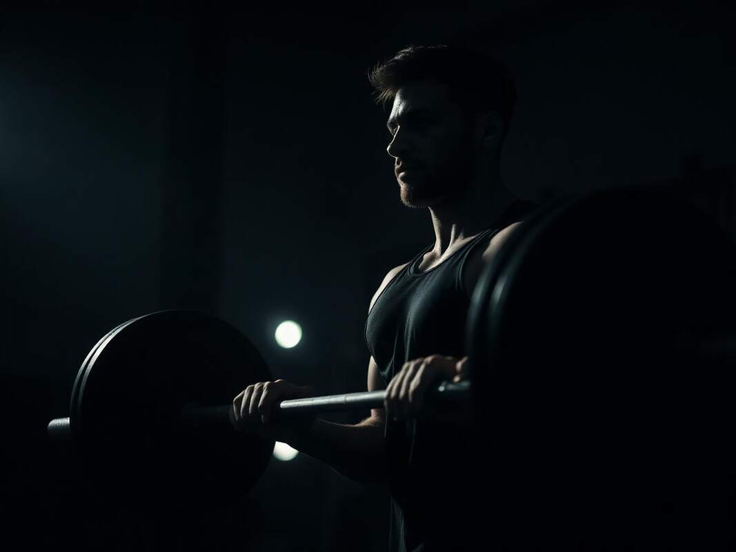 Athlete performing a barbell back squat in a modern gym